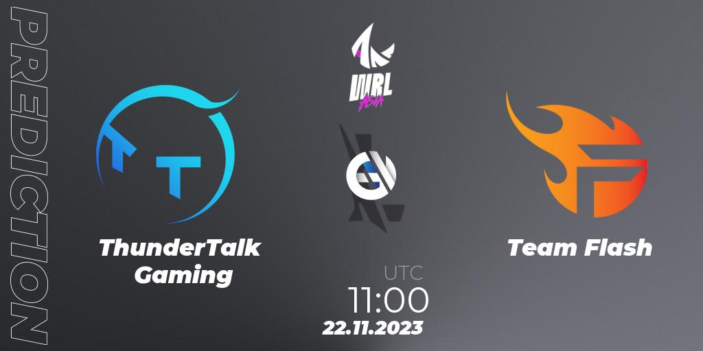 Pronóstico ThunderTalk Gaming - Team Flash. 22.11.2023 at 11:00, Wild Rift, WRL Asia 2023 - Season 2 - Regular Season
