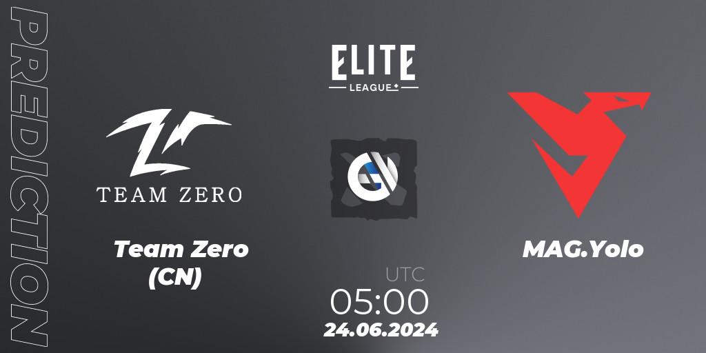 Pronóstico Team Zero (CN) - MAG.Yolo. 24.06.2024 at 05:00, Dota 2, Elite League Season 2: China Closed Qualifier