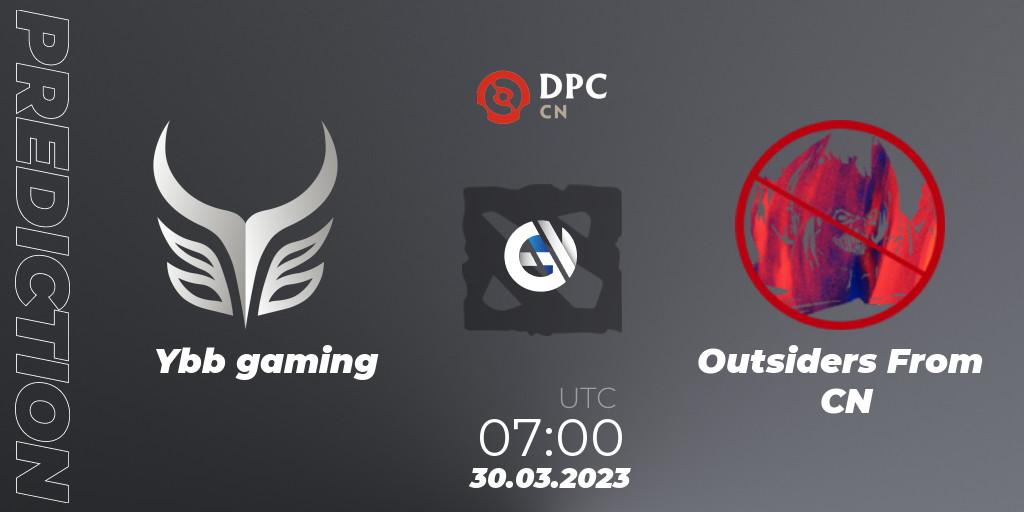 Pronóstico Ybb gaming - Outsiders From CN. 30.03.23, Dota 2, DPC 2023 Tour 2: China Division I (Upper)