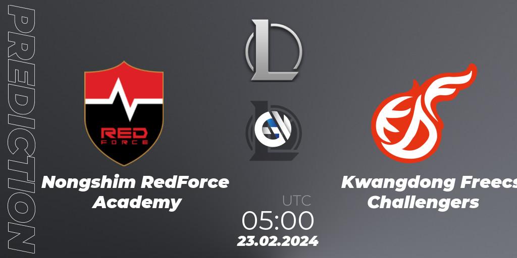 Pronóstico Nongshim RedForce Academy - Kwangdong Freecs Challengers. 23.02.24, LoL, LCK Challengers League 2024 Spring - Group Stage