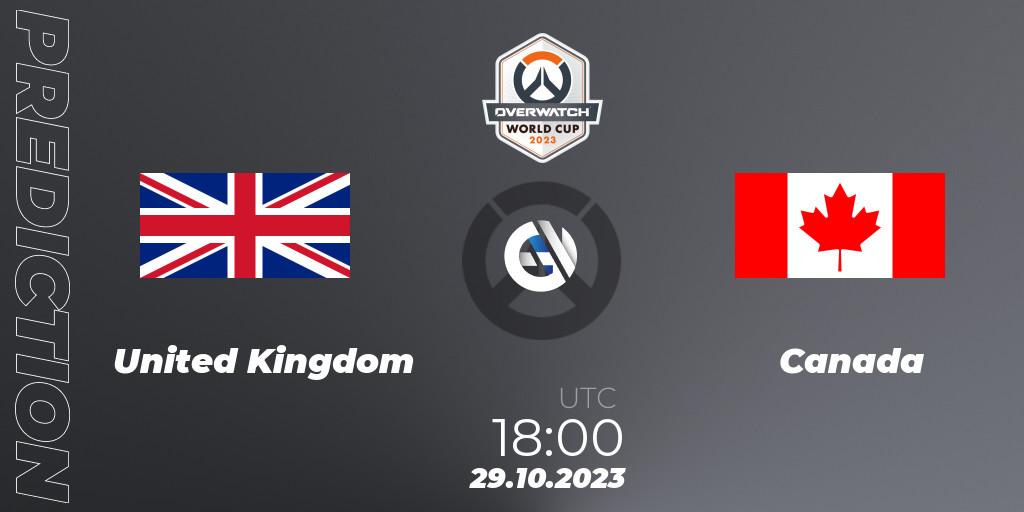 Pronóstico United Kingdom - Canada. 29.10.23, Overwatch, Overwatch World Cup 2023