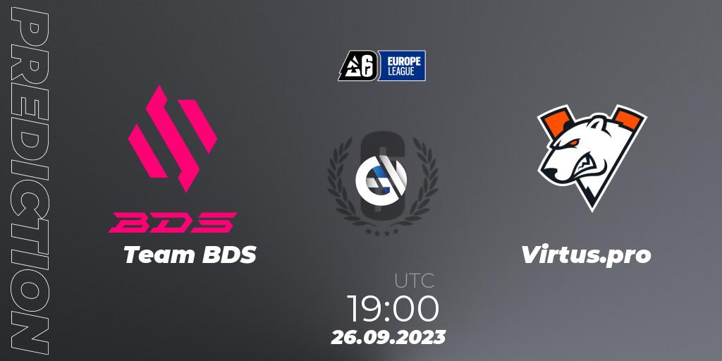 Pronóstico Team BDS - Virtus.pro. 26.09.2023 at 19:00, Rainbow Six, Europe League 2023 - Stage 2