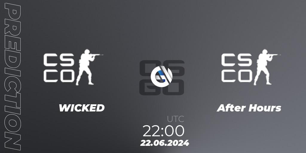 Pronóstico WICKED - After Hours. 22.06.2024 at 23:00, Counter-Strike (CS2), Fragadelphia Kansas City 2024