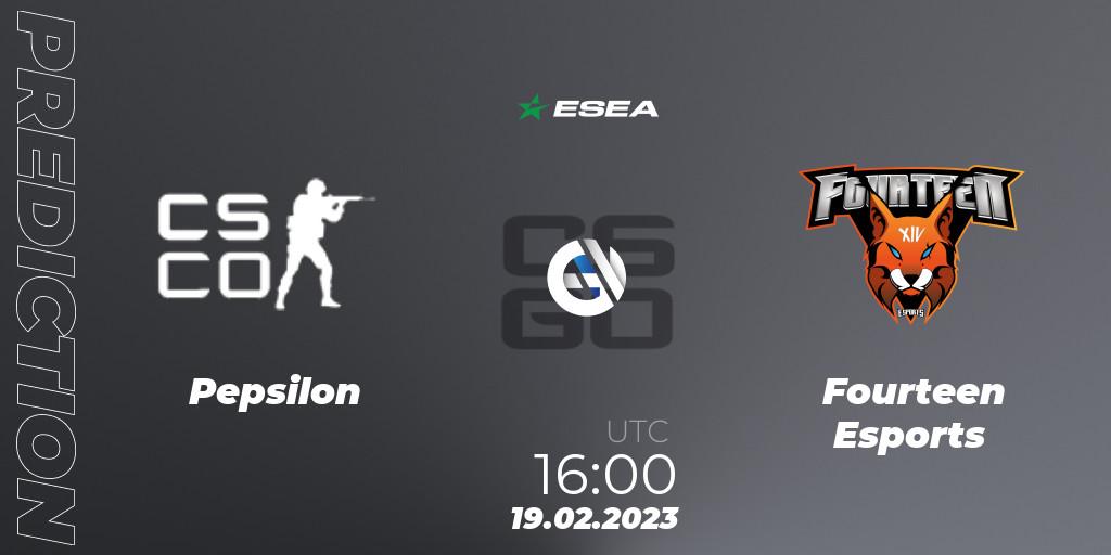 Pronóstico Pepsilon - Fourteen Esports. 01.03.2023 at 19:00, Counter-Strike (CS2), ESEA Season 44: Advanced Division - Europe