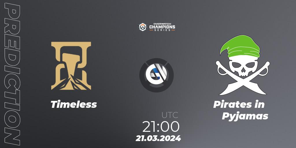 Pronóstico Timeless - Pirates in Pyjamas. 21.03.2024 at 21:00, Overwatch, Overwatch Champions Series 2024 - North America Stage 1 Main Event