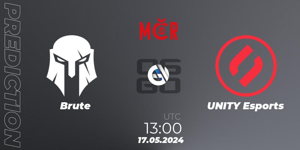 Pronóstico Brute - UNITY Esports. 17.05.2024 at 13:00, Counter-Strike (CS2), Tipsport Cup Spring 2024: Online Stage