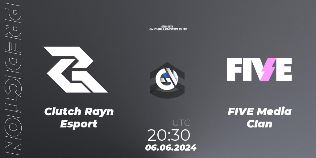 Pronóstico Clutch Rayn Esport - FIVE Media Clan. 06.06.2024 at 20:30, Call of Duty, Call of Duty Challengers 2024 - Elite 3: EU