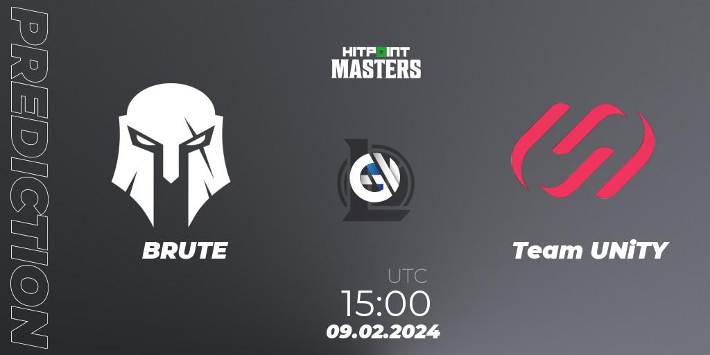 Pronóstico BRUTE - Team UNiTY. 09.02.24, LoL, Hitpoint Masters Spring 2024