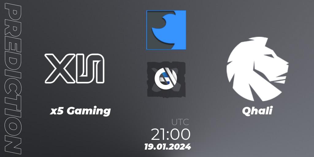 Pronóstico x5 Gaming - Qhali. 19.01.2024 at 21:31, Dota 2, FastInvitational DotaPRO Season 2