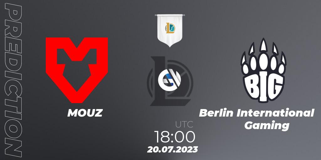 Pronóstico MOUZ - Berlin International Gaming. 21.07.2023 at 18:00, LoL, Prime League Summer 2023 - Group Stage