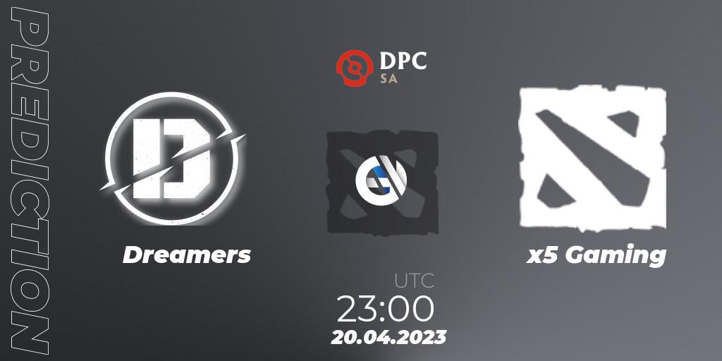 Pronóstico Dreamers - x5 Gaming. 20.04.23, Dota 2, DPC 2023 Tour 2: SA Division II (Lower)