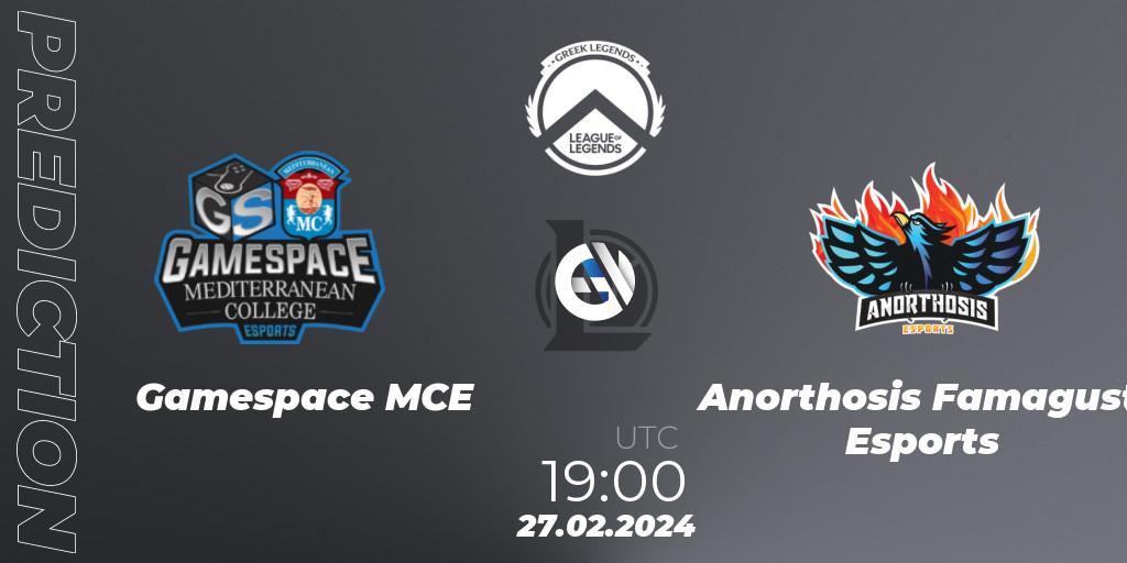 Pronóstico Gamespace MCE - Anorthosis Famagusta Esports. 27.02.24, LoL, GLL Spring 2024