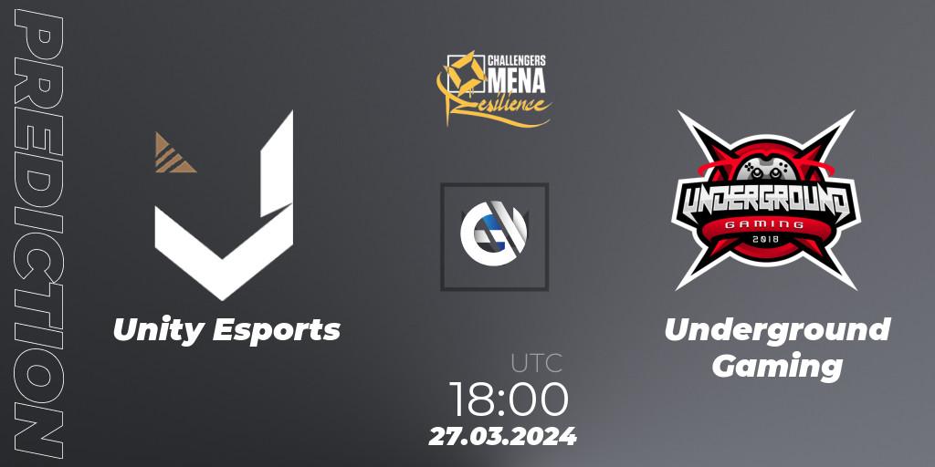 Pronóstico Unity Esports - Underground Gaming. 27.03.2024 at 18:00, VALORANT, VALORANT Challengers 2024 MENA: Resilience Split 1 - GCC and Iraq