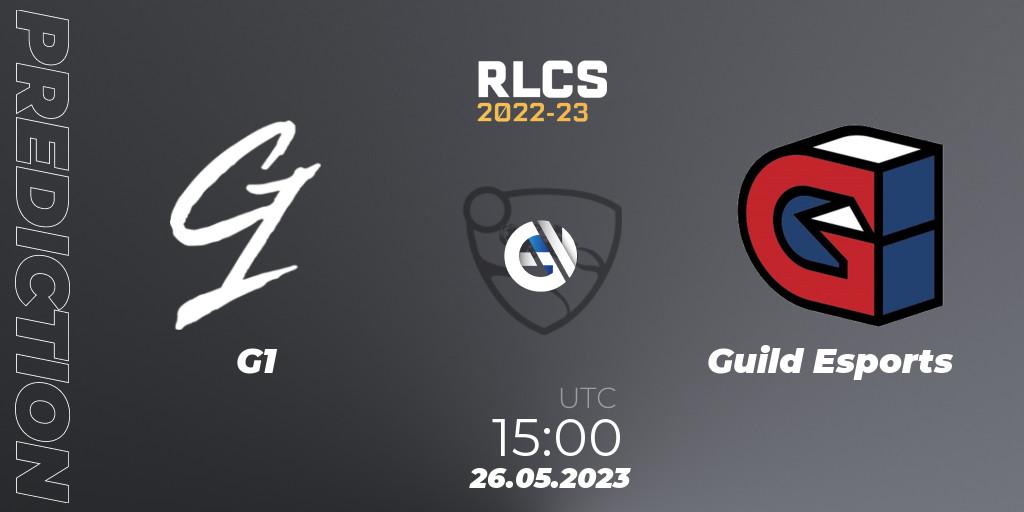 Pronóstico G1 - Guild Esports. 26.05.2023 at 15:00, Rocket League, RLCS 2022-23 - Spring: Europe Regional 2 - Spring Cup