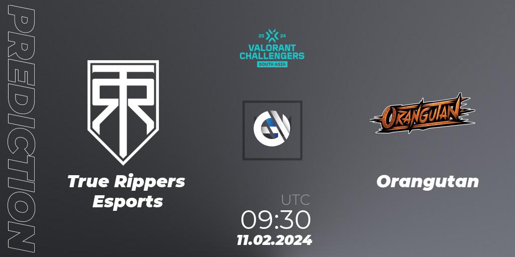 Pronóstico True Rippers Esports - Orangutan. 11.02.24, VALORANT, VALORANT Challengers 2024: South Asia Split 1 - Cup 1