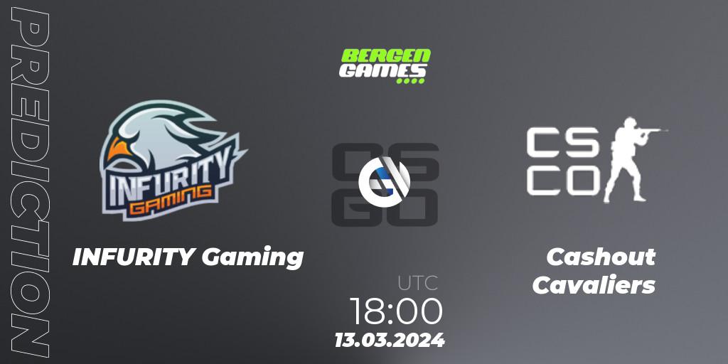 Pronóstico INFURITY Gaming - Cashout Cavaliers. 13.03.2024 at 18:00, Counter-Strike (CS2), Bergen Games 2024: Online Stage
