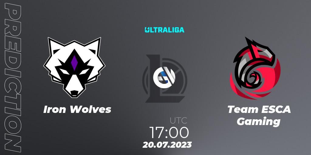 Pronóstico Iron Wolves - Team ESCA Gaming. 20.07.2023 at 17:00, LoL, Ultraliga Season 10 2023 Regular Season