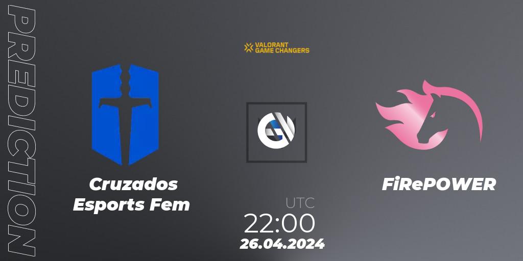 Pronóstico Cruzados Esports Fem - FiRePOWER. 26.04.2024 at 22:00, VALORANT, VCT 2024: Game Changers LAS - Opening