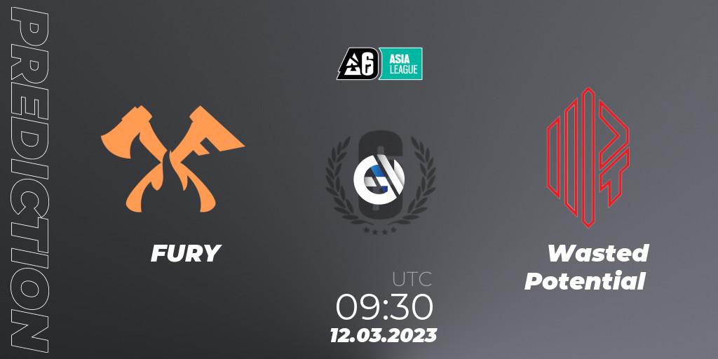 Pronóstico FURY - Wasted Potential. 12.03.2023 at 09:30, Rainbow Six, SEA League 2023 - Stage 1
