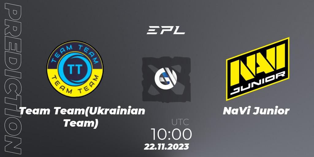 Pronóstico Team Team(Ukrainian Team) - NaVi Junior. 22.11.23, Dota 2, European Pro League Season 14