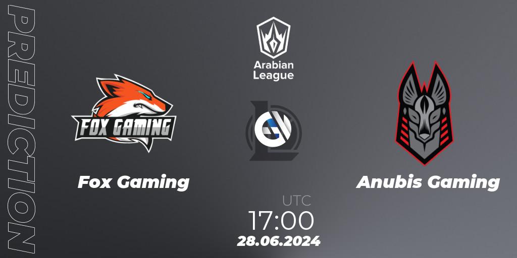 Pronóstico Fox Gaming - Anubis Gaming. 27.06.2024 at 18:00, LoL, Arabian League Summer 2024