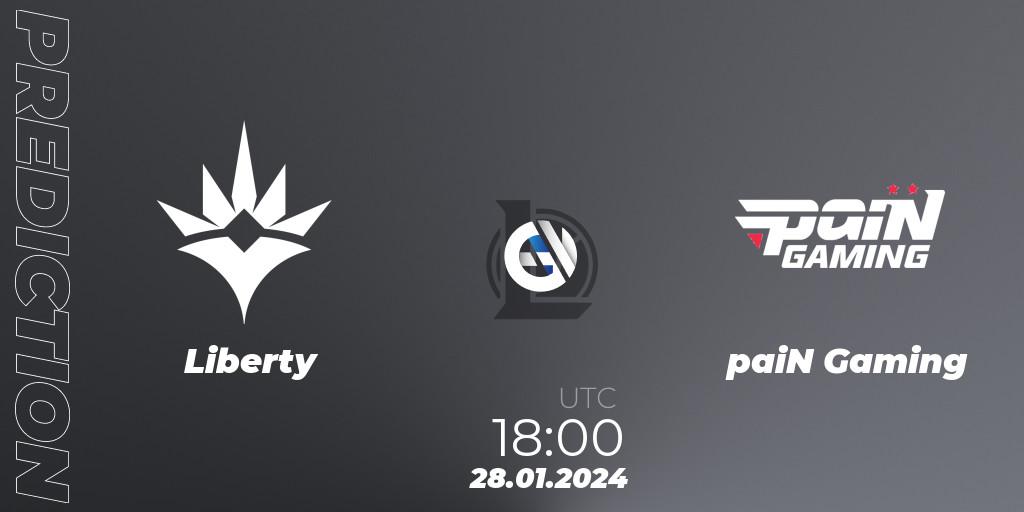 Pronóstico Liberty - paiN Gaming. 28.01.2024 at 18:00, LoL, CBLOL Split 1 2024 - Group Stage