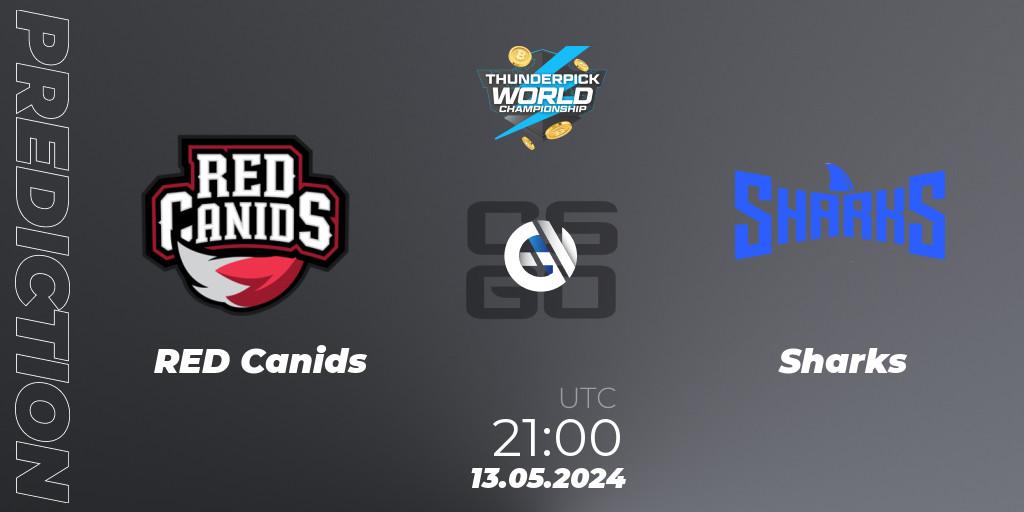 Pronóstico RED Canids - Sharks. 13.05.2024 at 21:00, Counter-Strike (CS2), Thunderpick World Championship 2024: South American Series #1