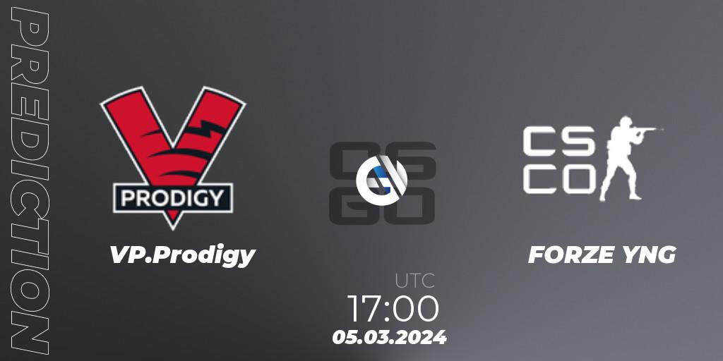 Pronóstico VP.Prodigy - FORZE Youngsters. 05.03.2024 at 17:00, Counter-Strike (CS2), ESEA Season 48: Advanced Division - Europe