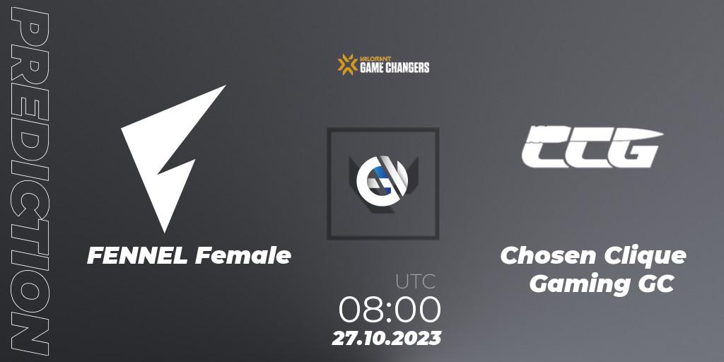 Pronóstico FENNEL Female - Chosen Clique Gaming GC. 27.10.2023 at 09:00, VALORANT, VCT 2023: Game Changers East Asia