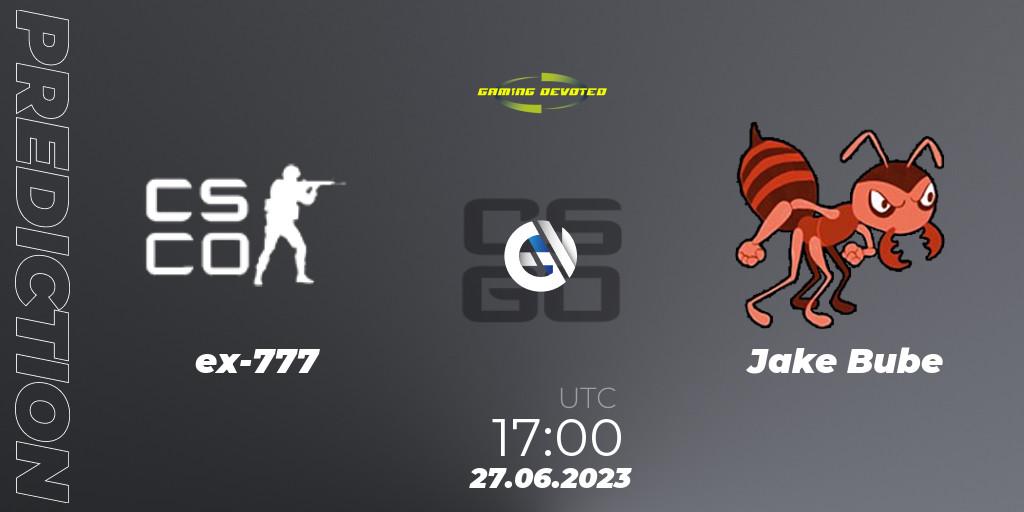 Pronóstico ex-777 - Jake Bube. 27.06.2023 at 17:00, Counter-Strike (CS2), Gaming Devoted Become The Best: Series #2