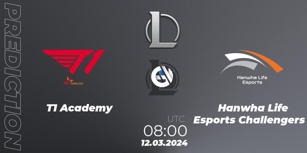 Pronóstico T1 Academy - Hanwha Life Esports Challengers. 12.03.24, LoL, LCK Challengers League 2024 Spring - Group Stage