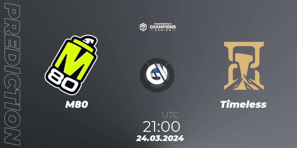 Pronóstico M80 - Timeless. 24.03.2024 at 21:00, Overwatch, Overwatch Champions Series 2024 - North America Stage 1 Main Event