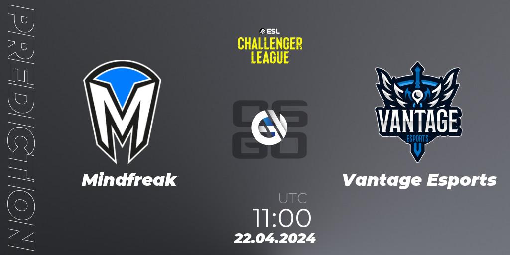 Pronóstico Mindfreak - Vantage Esports. 22.04.2024 at 11:00, Counter-Strike (CS2), ESL Challenger League Season 47: Oceania