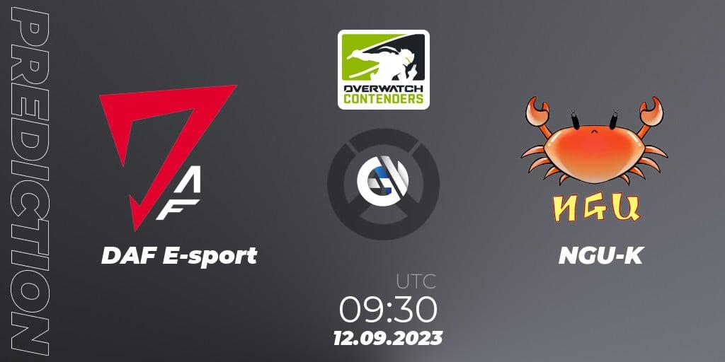 Pronóstico DAF E-sport - NGU-K. 12.09.2023 at 09:30, Overwatch, Overwatch Contenders 2023 Fall Series: Asia Pacific