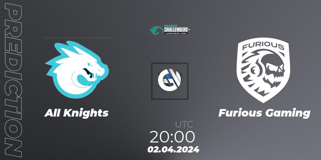 Pronóstico All Knights - Furious Gaming. 02.04.2024 at 20:00, VALORANT, VALORANT Challengers 2024: LAS Split 1