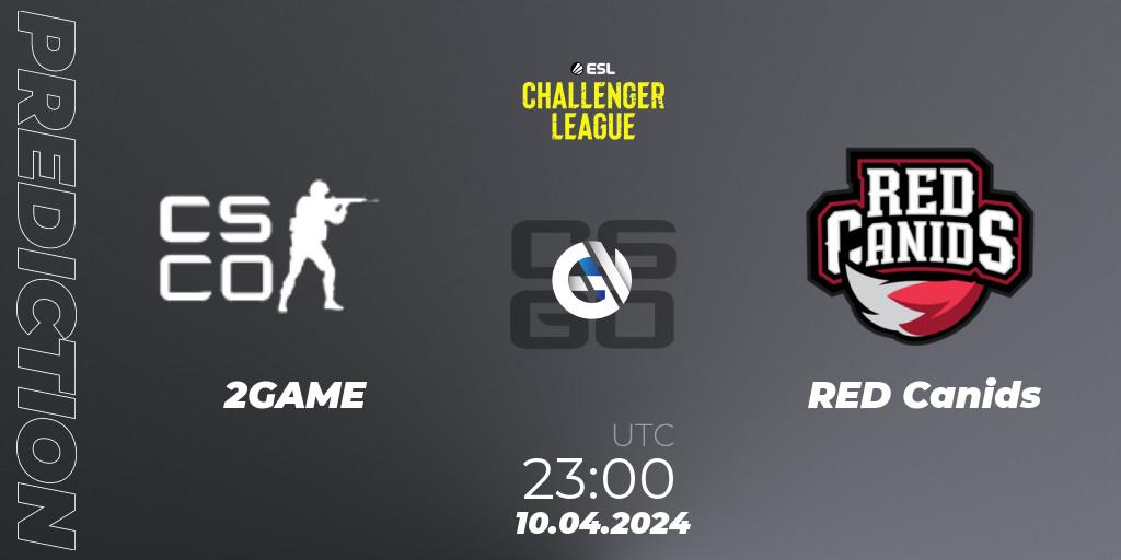Pronóstico 2GAME - RED Canids. 10.04.24, CS2 (CS:GO), ESL Challenger League Season 47: South America