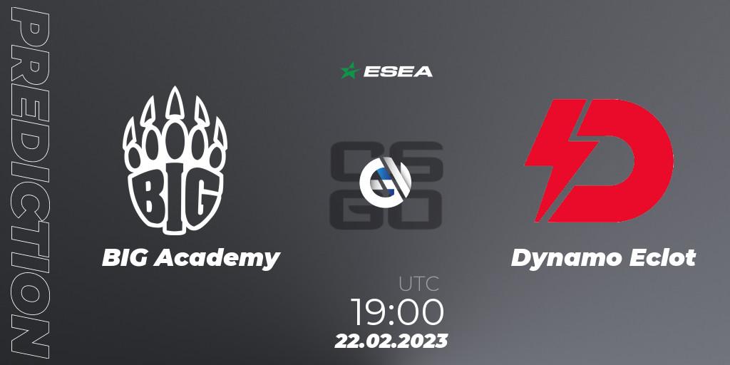 Pronóstico BIG Academy - Dynamo Eclot. 02.03.2023 at 19:00, Counter-Strike (CS2), ESEA Season 44: Advanced Division - Europe