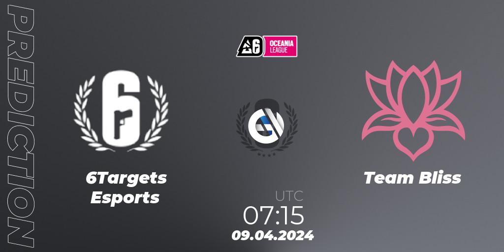 Pronóstico 6Targets Esports - Team Bliss. 09.04.2024 at 08:15, Rainbow Six, Oceania League 2024 - Stage 1