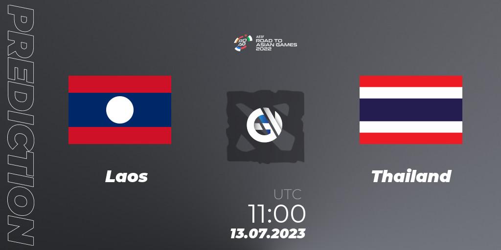 Pronóstico Laos - Thailand. 13.07.23, Dota 2, 2022 AESF Road to Asian Games - Southeast Asia
