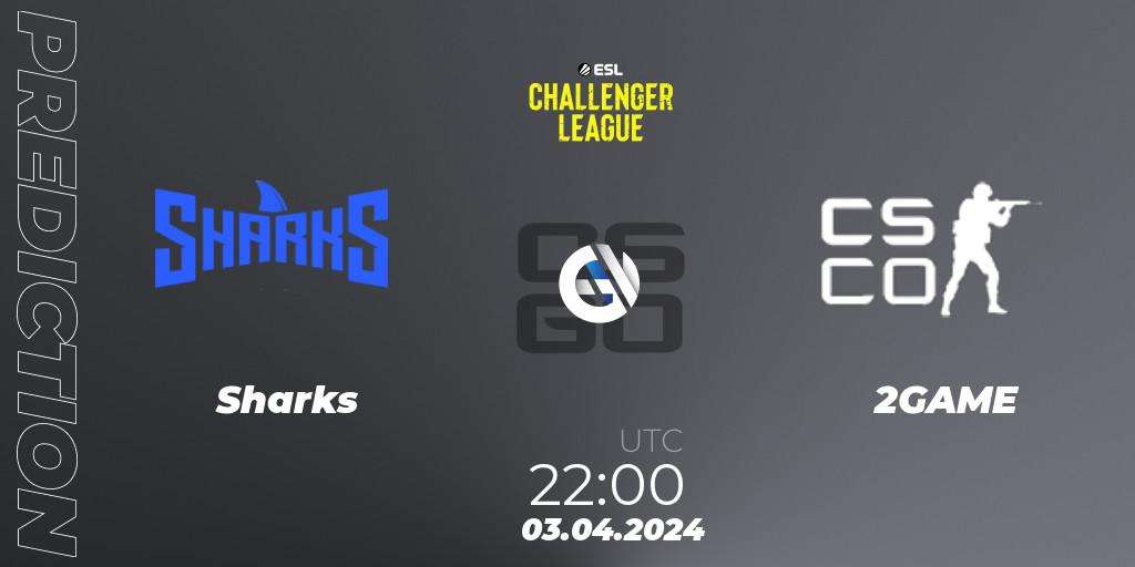 Pronóstico Sharks - 2GAME. 03.04.2024 at 22:00, Counter-Strike (CS2), ESL Challenger League Season 47: South America