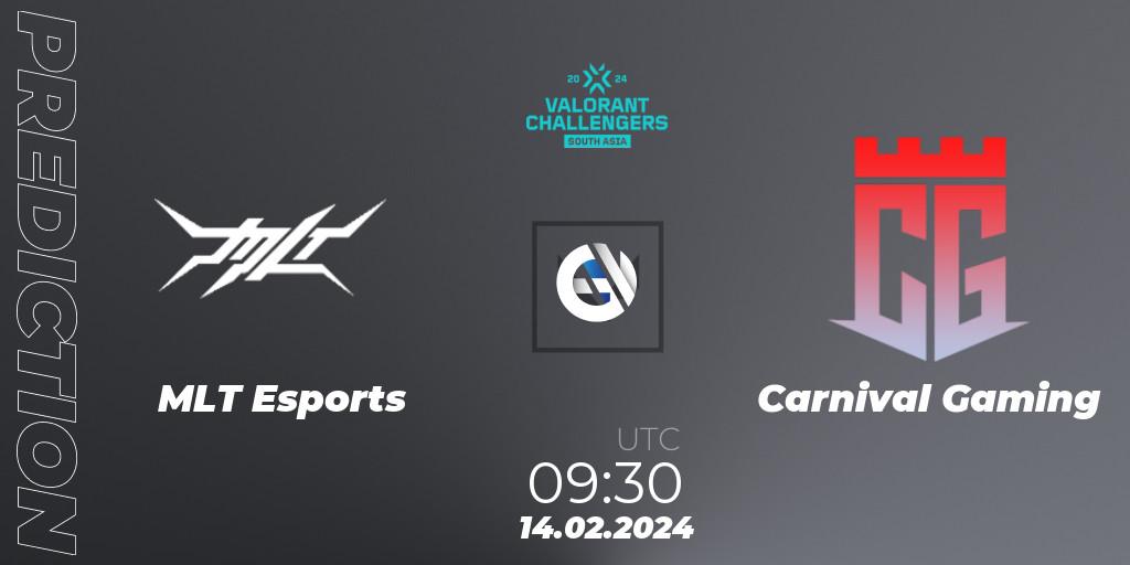 Pronóstico MLT Esports - Carnival Gaming. 14.02.2024 at 09:30, VALORANT, VALORANT Challengers 2024: South Asia Split 1 - Cup 1