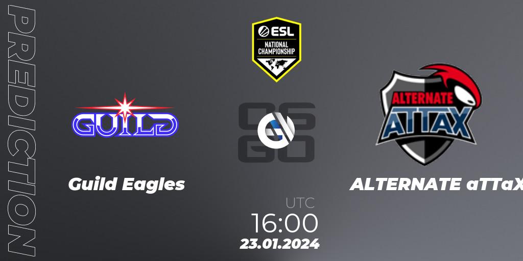 Pronóstico Guild Eagles - ALTERNATE aTTaX. 23.01.2024 at 16:00, Counter-Strike (CS2), ESL Pro League Season 19 NC Europe Qualifier