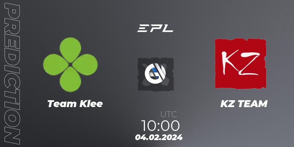 Pronóstico Team Klee - KZ TEAM. 04.02.24, Dota 2, European Pro League Season 16