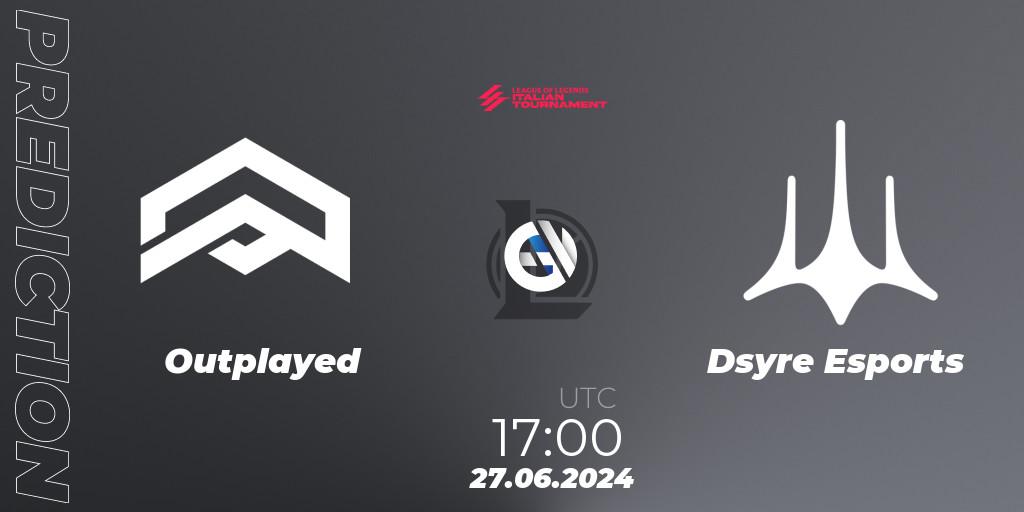 Pronóstico Outplayed - Dsyre Esports. 27.06.2024 at 17:00, LoL, LoL Italian Tournament Summer 2024
