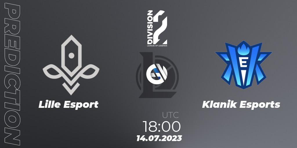 Pronóstico Lille Esport - Klanik Esports. 14.07.2023 at 18:00, LoL, LFL Division 2 Summer 2023 - Group Stage