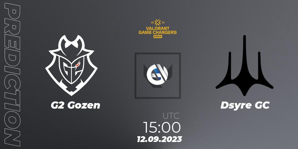 Pronóstico G2 Gozen - Dsyre GC. 12.09.2023 at 15:00, VALORANT, VCT 2023: Game Changers EMEA Stage 3 - Group Stage