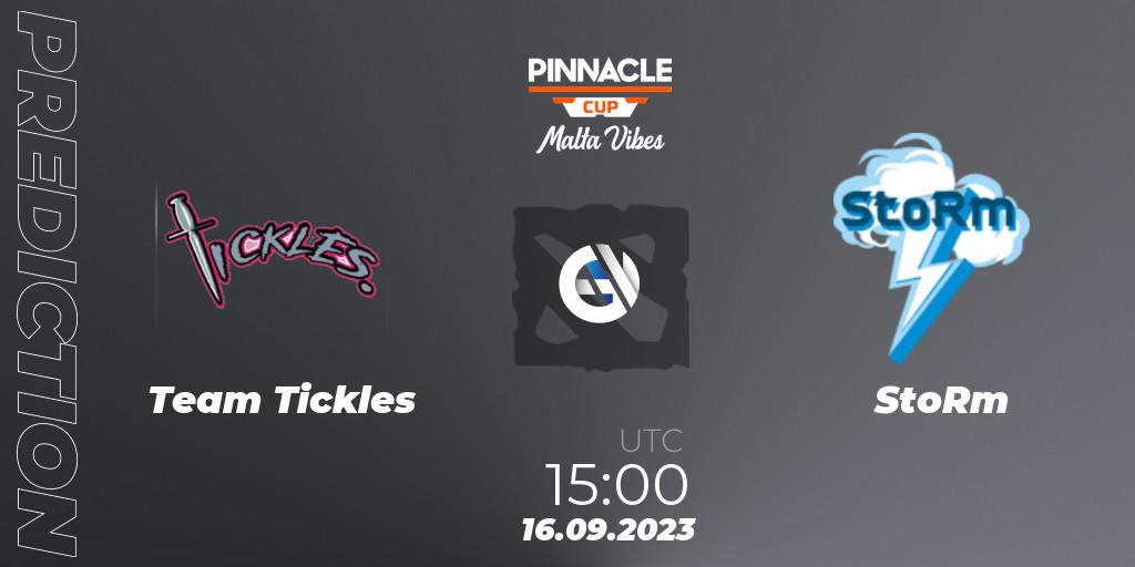 Pronóstico Team Tickles - StoRm. 16.09.2023 at 15:20, Dota 2, Pinnacle Cup: Malta Vibes #3