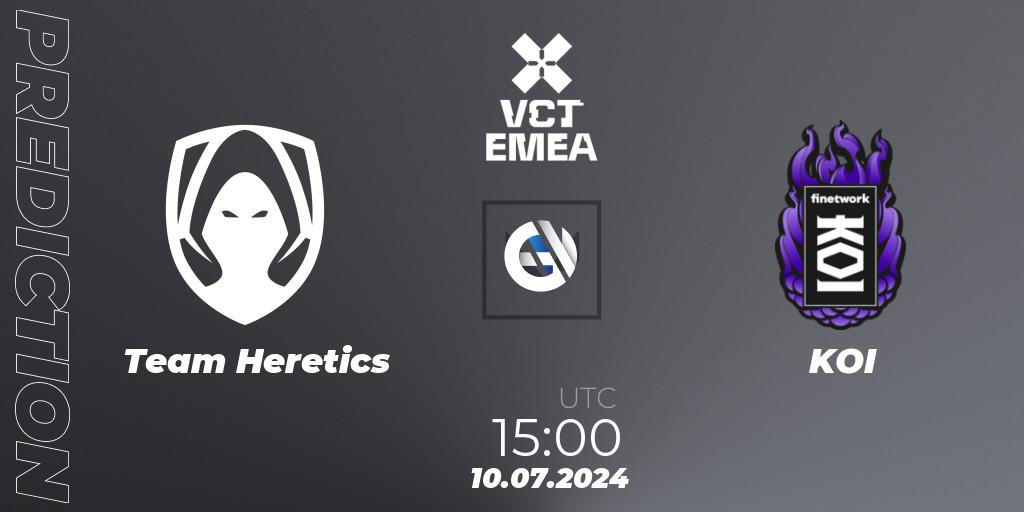 Pronóstico Team Heretics - KOI. 10.07.2024 at 16:00, VALORANT, VALORANT Champions Tour 2024: EMEA League - Stage 2 - Group Stage