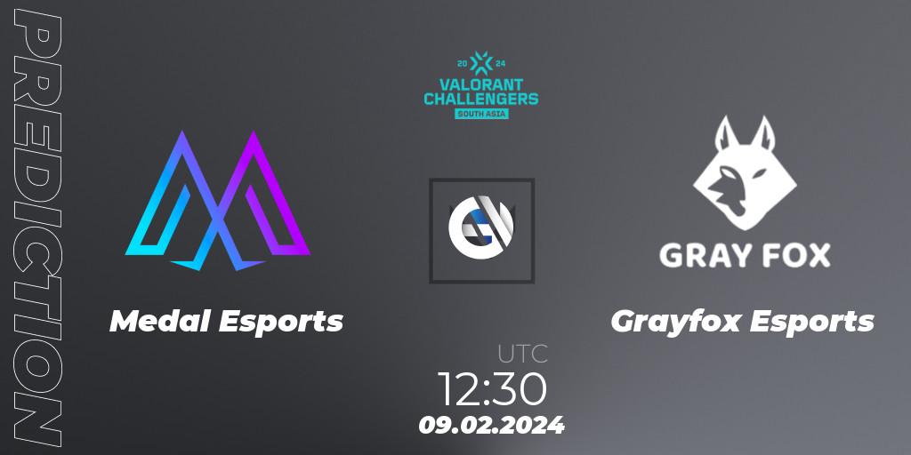 Pronóstico Medal Esports - Grayfox Esports. 09.02.2024 at 12:30, VALORANT, VALORANT Challengers 2024: South Asia Split 1 - Cup 1