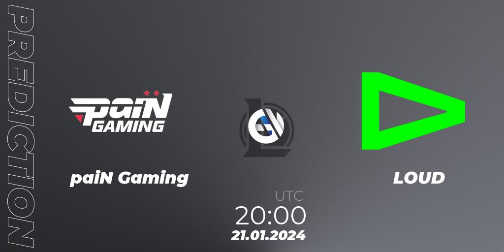 Pronóstico paiN Gaming - LOUD. 21.01.2024 at 20:00, LoL, CBLOL Split 1 2024 - Group Stage